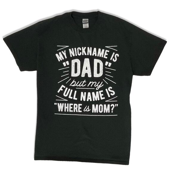 Gildan Funny Dad Tee Men’s M Black Holiday Gag Gift Shirt - Picture 1 of 7